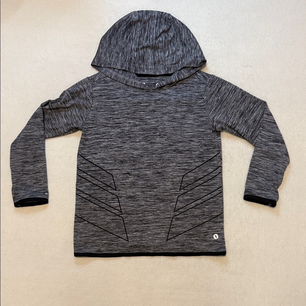 Boy’s Athletic Gray Hooded Long Sleeve Top